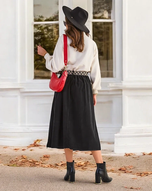 Жіноча міді-спідниця Royalfashion а ля вельвет