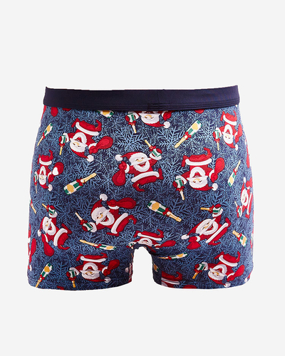 Royalfashion Námořnicky modré pánské vánoční boxerky