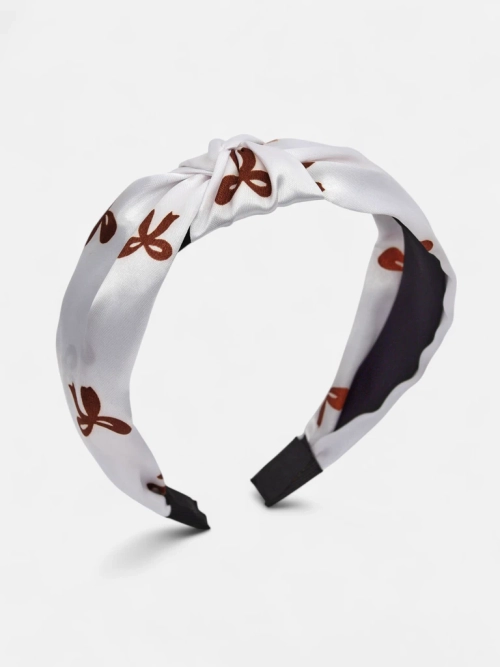Royalfashion Пов'язка для волосся атласна з плетінням з принтом