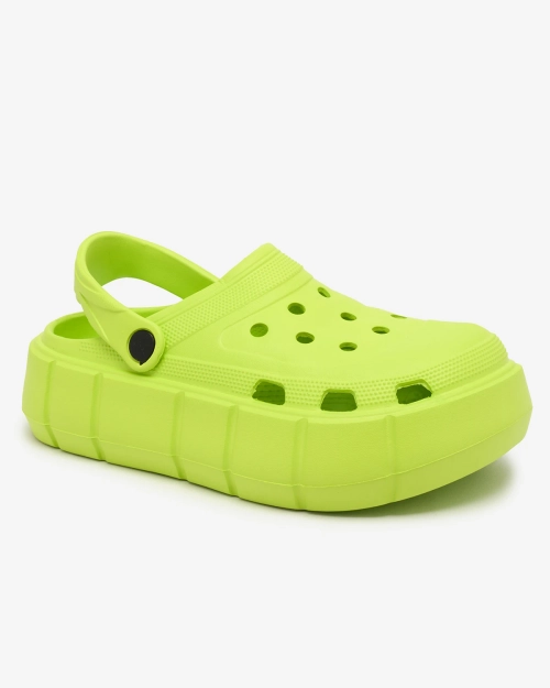 Жіночі шльопанці Royalfashion Неонові зелені з ажурною обробкою Mighty