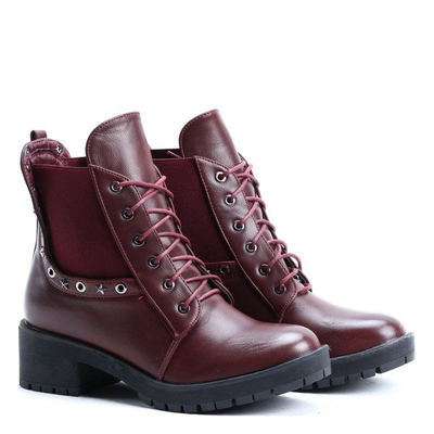 Burgundowe workery Ember- Obuwie