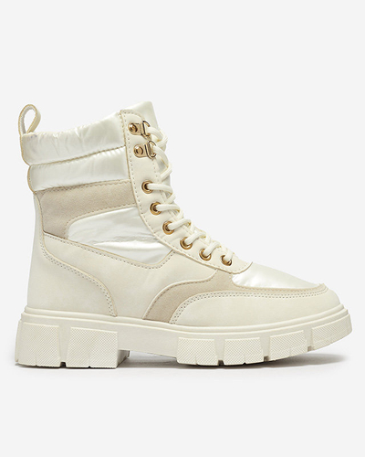 OUTLET Krémové dámské nezateplené traperky Kasemi - Obuv