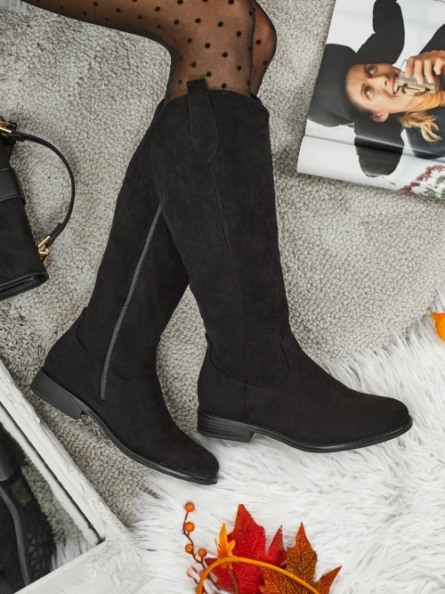 Жіночі чоботи еко замшеві на підборах Zamerre