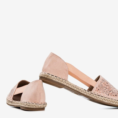 Růžové otevřené espadrilky Rossinia - Boty