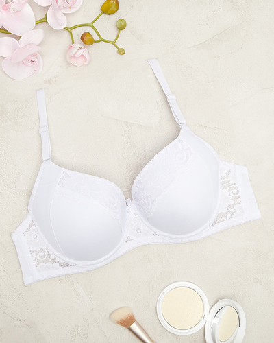 Білий жіночий бюстгальтер з мереживом - Нижня білизна