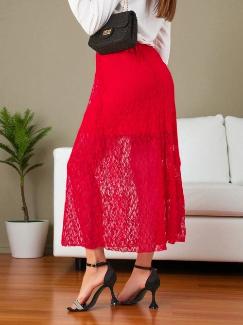 Жіноча міді-спідниця Royalfashion з мереживом