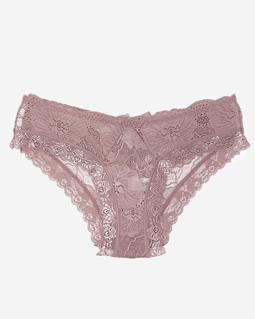 Жіночі коричнево-фіолетові мереживні трусики - Нижня білизна