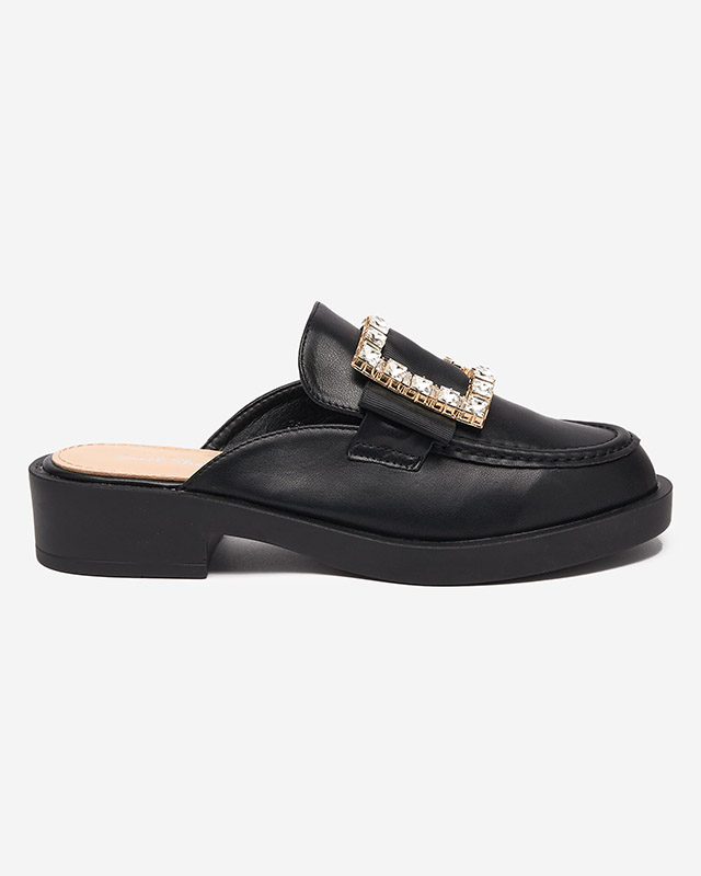 Dámské černé pantofle a'la loafers Delaqi - Boty