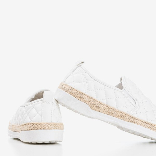 OUTLET Жіночі білі стьобані мокасини Libora - Взуття