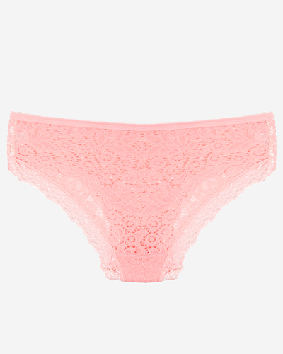 Рожеві одноколірні мереживні трусики жіночі - Нижня білизна