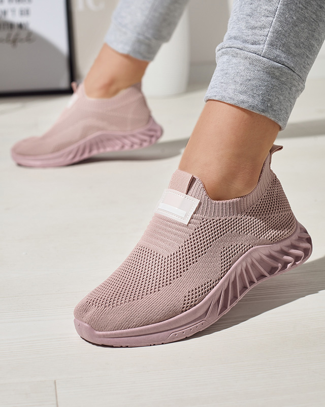 Růžové tkané sportovní boty pro ženy Rozane- Footwear