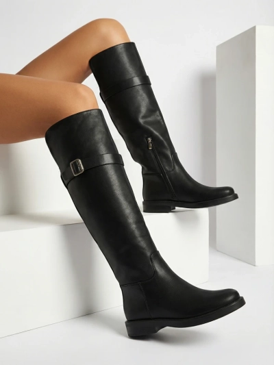 Dámské kozačky nad koleno z eko kůže Denivra