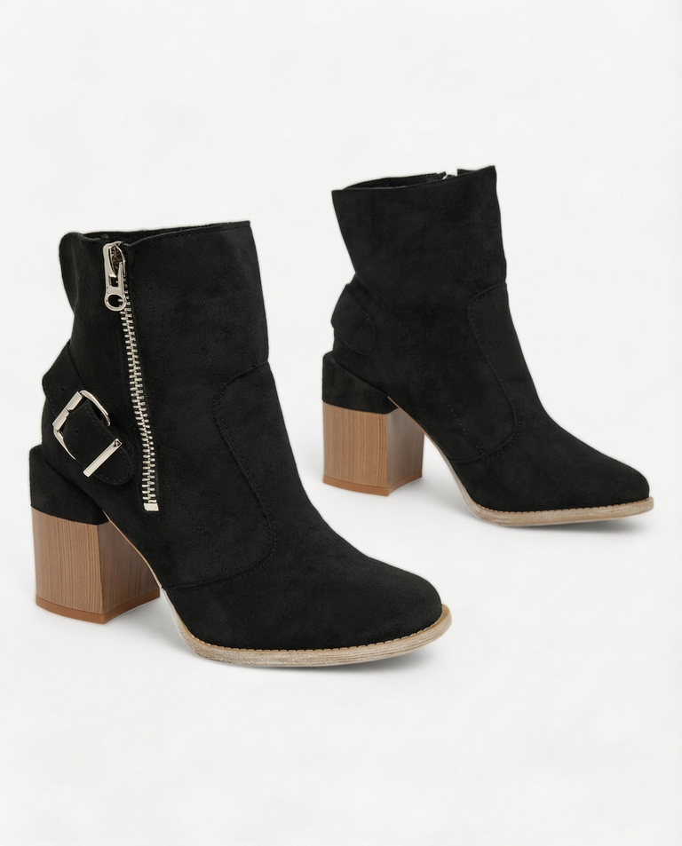 Royalfashion Černé dámské boty na vysokém jehlovém podpatku z ekokůže Acimra