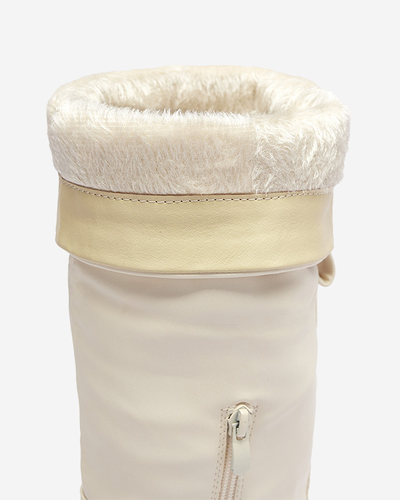 Krémové dámské kozačky Astaroth do půl lýtek-obuv