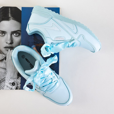 Modré dámské sportovní boty svázané stuhou Kamela - Obuv