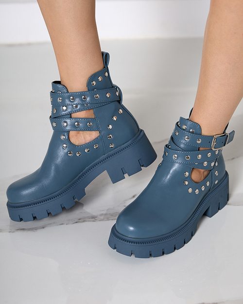 Сині жіночі чоботи з форсунками Socogi - Взуття