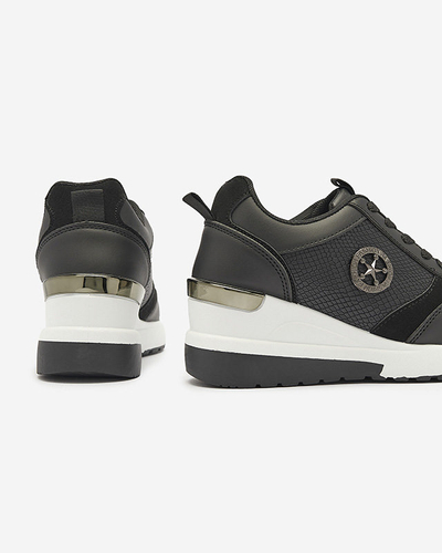 OUTLET Чорні жіночі спортивні кросівки на підборах Amiley- Footwear