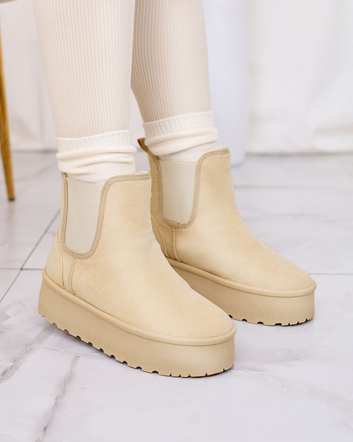 Royalfashion Бежеві жіночі черевики на платформі Stiellsia