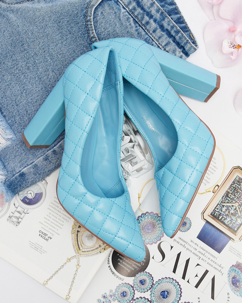 Сині жіночі туфлі-човники з тисненням Torosa- Footwear