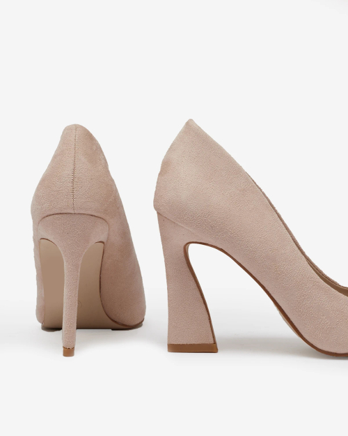 Royalfashion Бежеві жіночі туфлі-човники з екозамші Noris Boutique