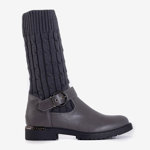 Сірі черевики з декоративним носком Kyla - Взуття