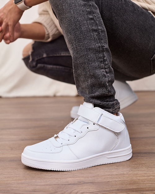 Royalfashion Спортивні чоловічі високі кеди білого кольору Detocci