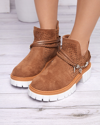 Коричневі жіночі чоботи з прикрасами Versi