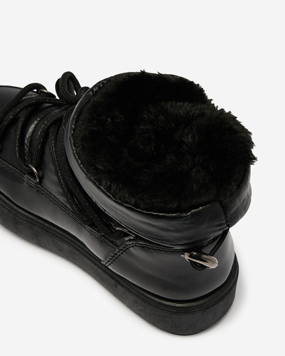 Royalfashion Dětské nazouvací boty a'la snow boots v černé barvě Etyvon