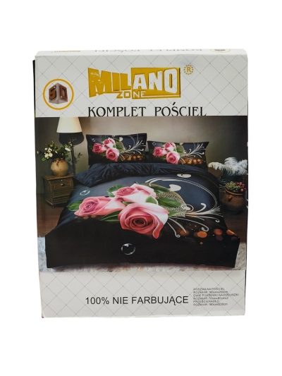 Sada Ložního Prádla Milano Černo-Růžová Elegantní