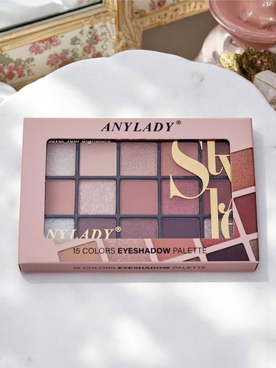 ANYLADY Палетка з 15 тіней для повік з блискітками та матовими відтінками Ruby Glamour