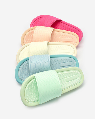 Dámské růžové pudrové pantofle s ražbou Galite - Obuv