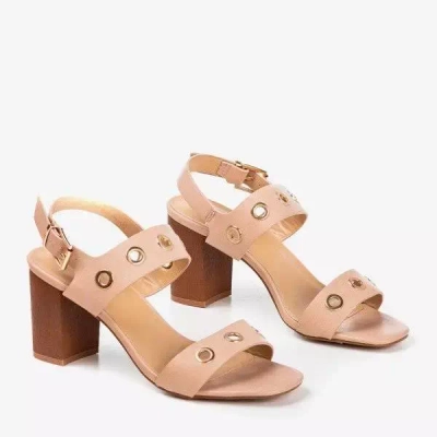 Světle růžové sandály na vyšší sloupek s výřezy Cangola - Obuv 1