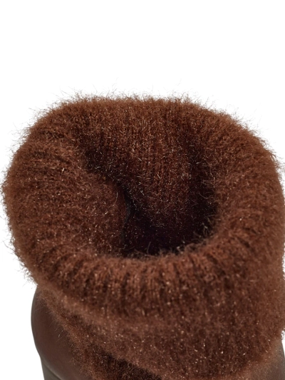 Dámské kotníkové boty z eko kůže na sloupkovém podpatku s úpletem Tirave