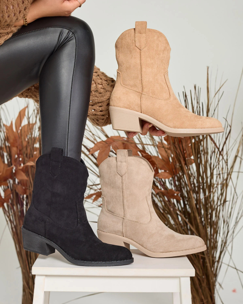 Royalfashion Світло-коричневі жіночі утеплені ковбойські чоботи Bronco