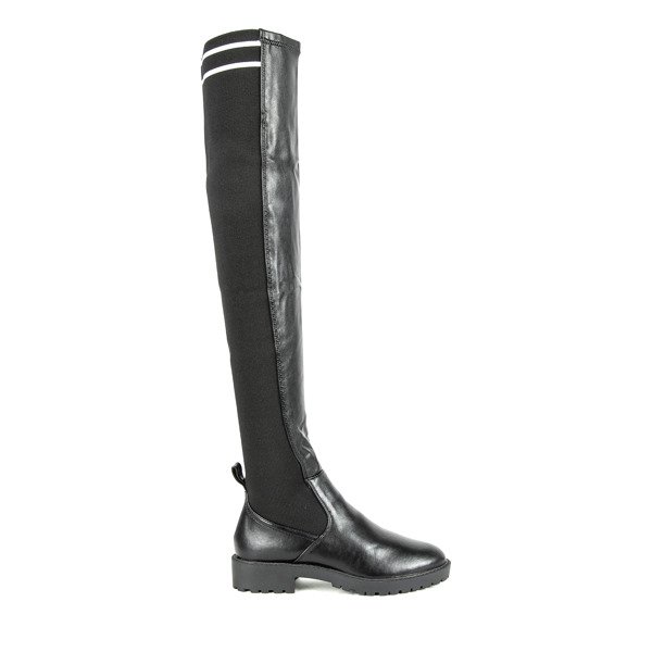 Czarne kozaki z wysoką cholewką Liverpool - Obuwie