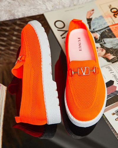 Royalfashion Dámské látkové mokasíny se zlatým zdobením Erticae