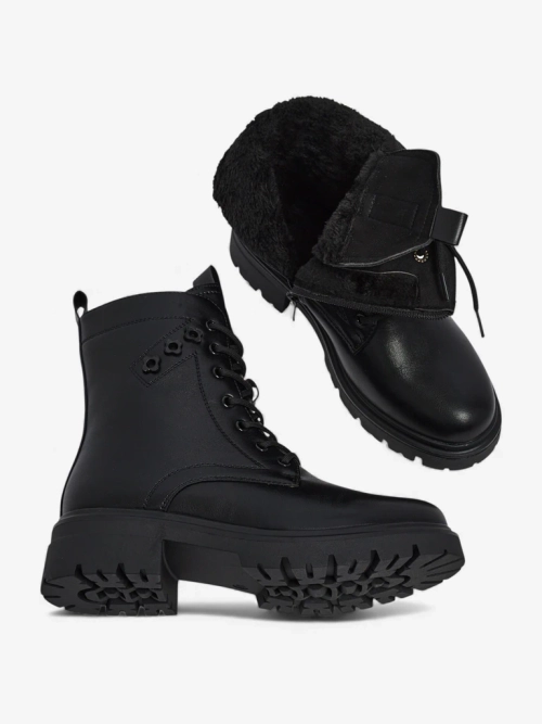 Еко шкіряні шнуровані жіночі ботильйони Nometa