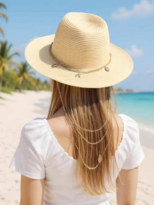 Royalfashion Жіночий солом'яний капелюх Golden Halo