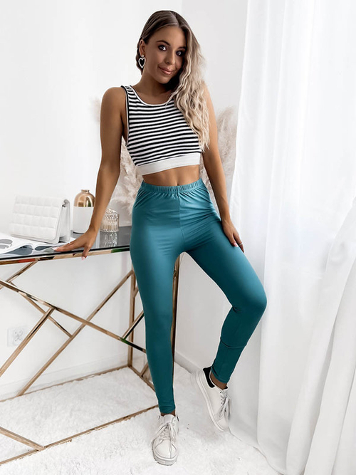 Бірюзові жіночі легінси з бамбукового волокна - Одяг
