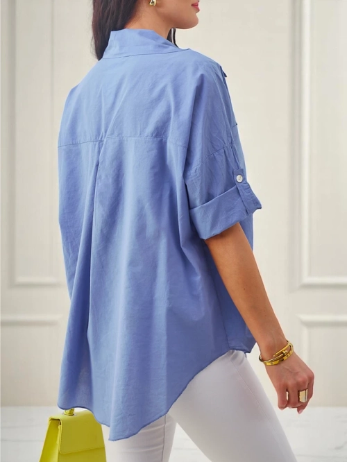 Royalfashion Жіноча бавовняна сорочка з 3/4 рукавами