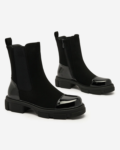 Royalfashion Dámské kozačky v černé barvě Opialla