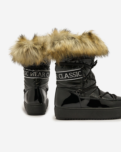 Royalfashion Černé nazouvací boty a'la snow boots for women Gomllo