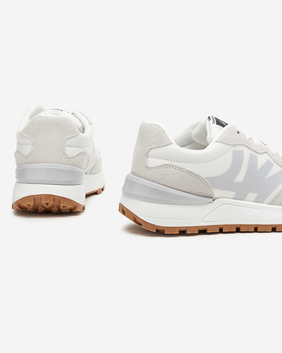 Білі жіночі кросівки з сірими вставками Narisa