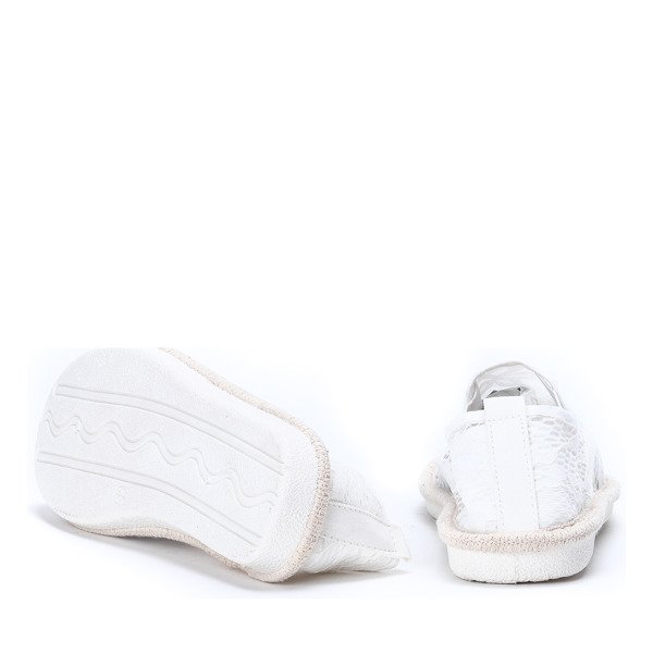 Bílé espadrily zdobené krajkovým materiálem Rose - Obuv 1