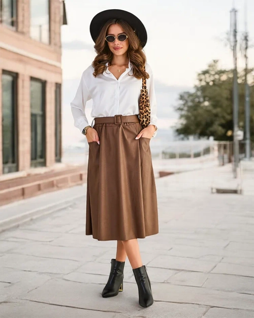 Royalfashion Жіноча міді-спідниця PLUS SIZE