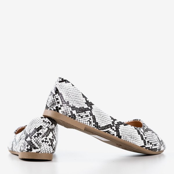 Bílé dámské baleríny a'la hadí kůže Lilla - Obuv 1