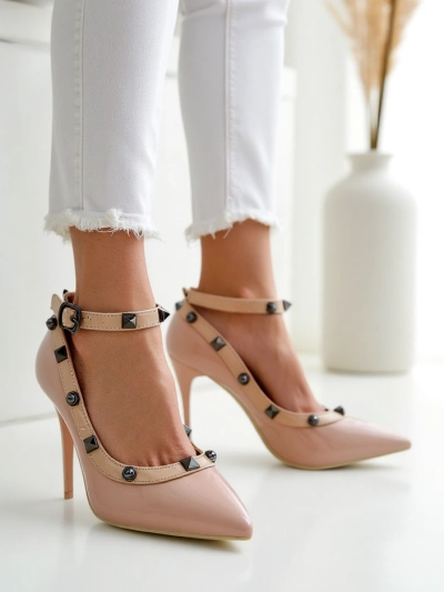 Royalfashion Dámské lakované lodičky se štrasem Qoscalle