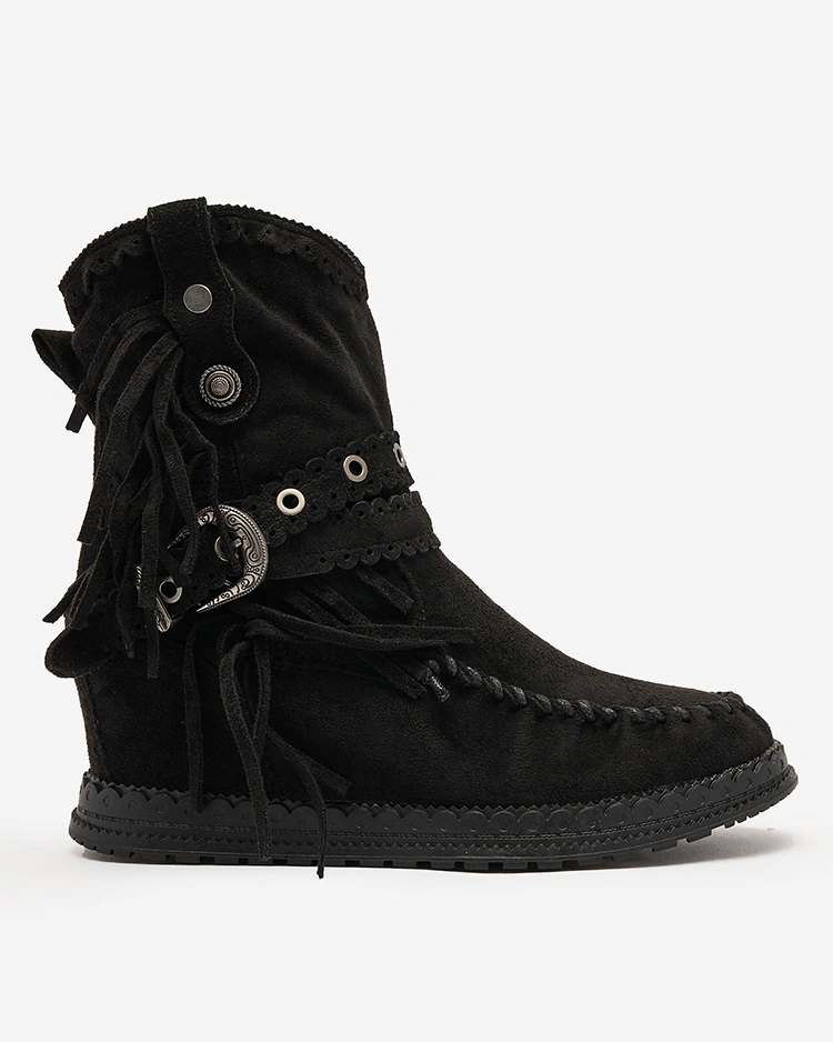 Royalfashion Černé dámské kozačky se skrytou kotvou Dibisa