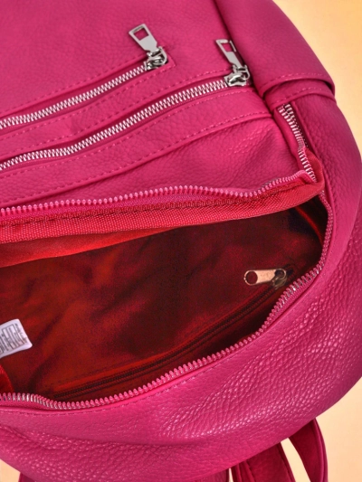 Dámský batoh Calista Fuksja RoyalModa z eko kůže, prostorný pro A4