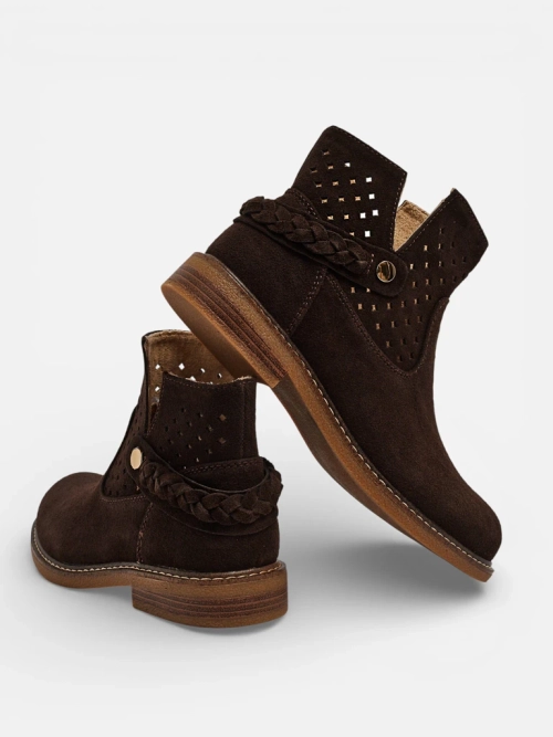 Ажурні ботильйони жіночі зі шкіри натуральної Unimi